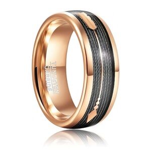 M4. New 8 mm Tungsten Carbide Steel Ring Dome Ring Jewelry for Men Size 11